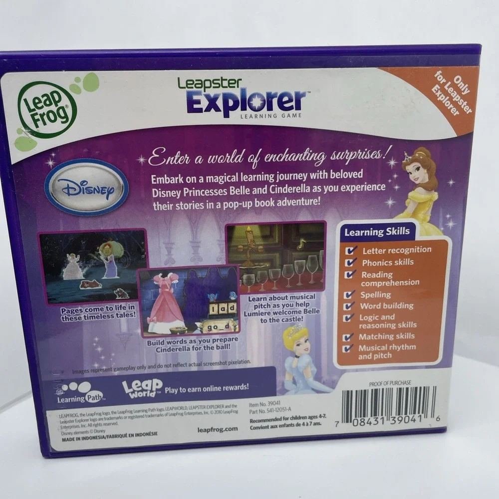 Leap Frog Leapster Explorer Disney Princess Pop-Up Story‎ Adventures 4-7 gift